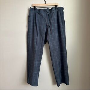 Nike Tiger Woods Collection Men’s Golf Pants 38x32 Gray Blue Plaid Performance